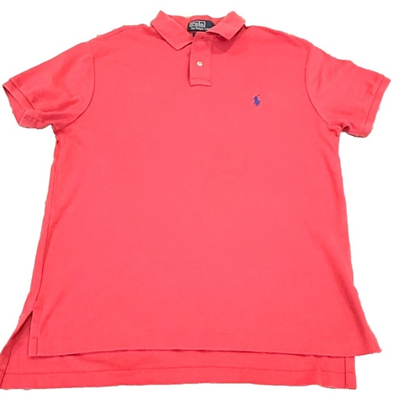 Ralph Lauren Men's Polo Shirt Classic Fit Short Sleeve Pink Cotton Size M - Picture 6 of 7
